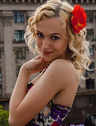 Perfectly shaped blond teen shows more and more